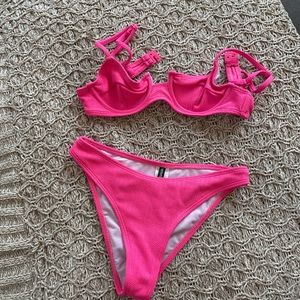 PRETTYLITTLETHING hot pink bikini